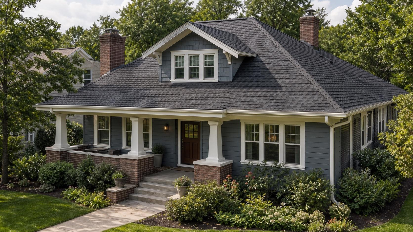 A well-maintained home with a newly installed architectural-shingle roof